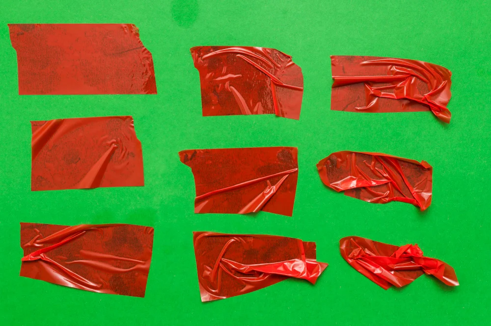 Para que serve a fita adesiva dupla face? 3 red tape parts green wall