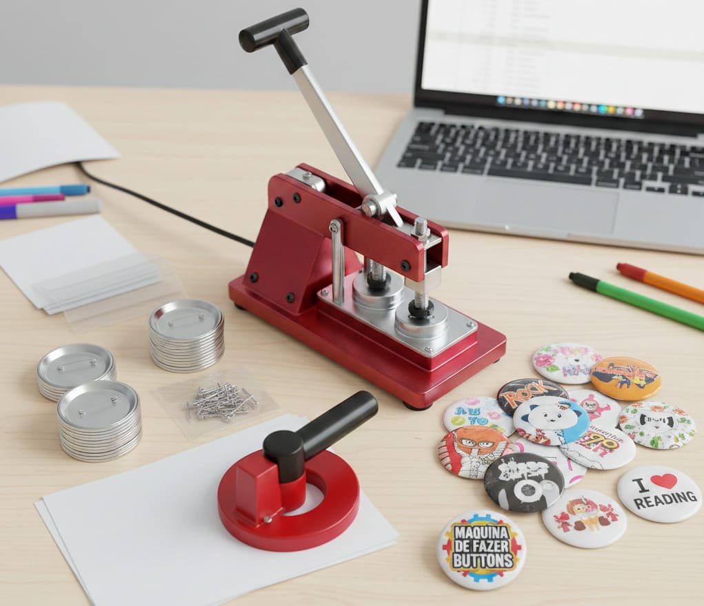 De qual material é feito o botton? 3 botton